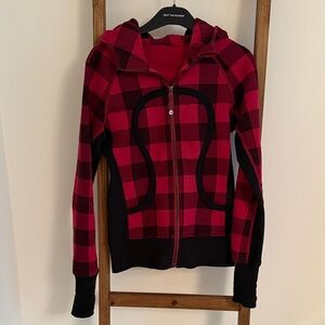 Lululemon Athletica Black and Red Checkered Hoodie